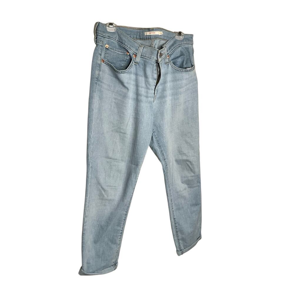 Levi's Womens Boyfriend Jeans Mid Rise Denim Stretch Medium Wash Blue Sz 31 NWOT